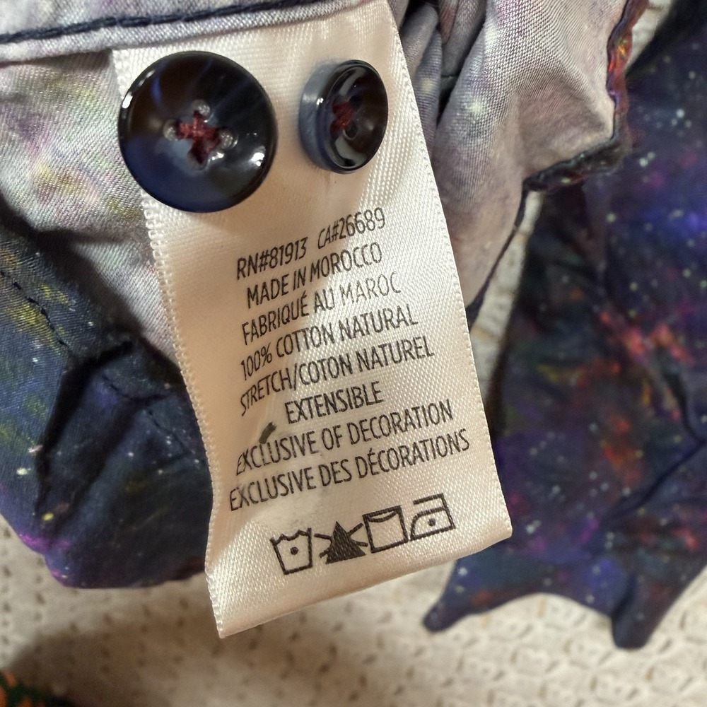 Robert Graham Galen Shirt Mens XL Purple Galaxy Long Slv Button-Down 100%Cotton - Picture 9 of 11